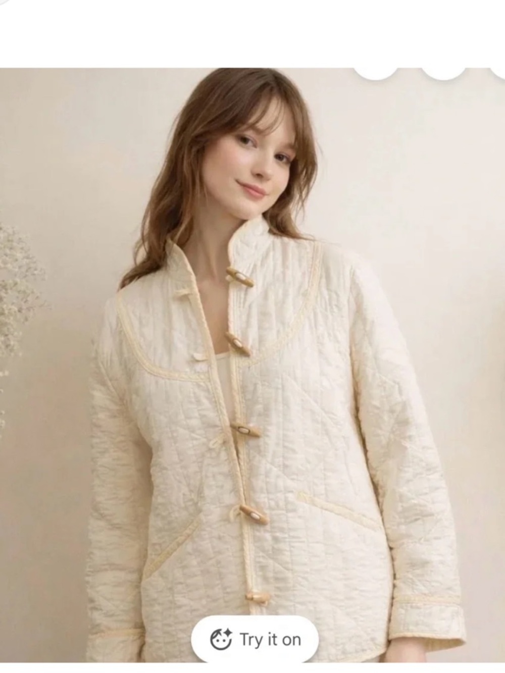 Doen Quilted Parker Jacket in Nutmilk (Cream) Sz M